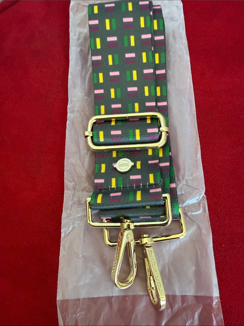 Pompom London District Line Adjustable Guitar Bag Strap . Multi Color way.
